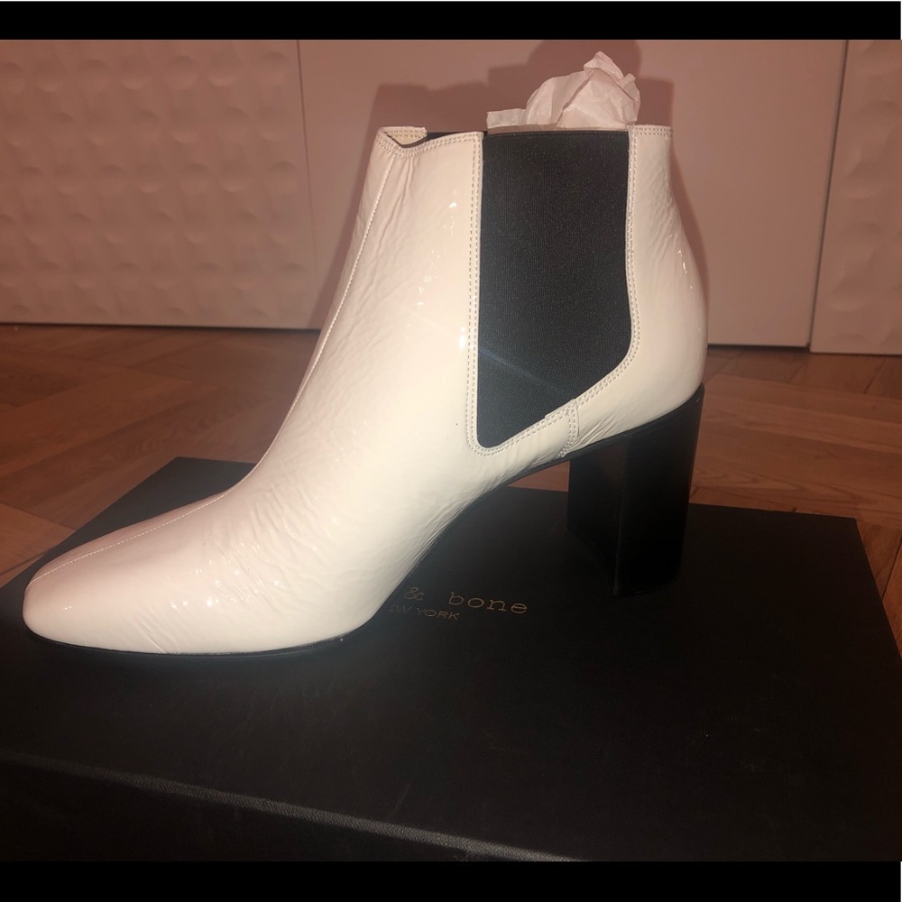 RAG & BONE White Leather Aslen Boot